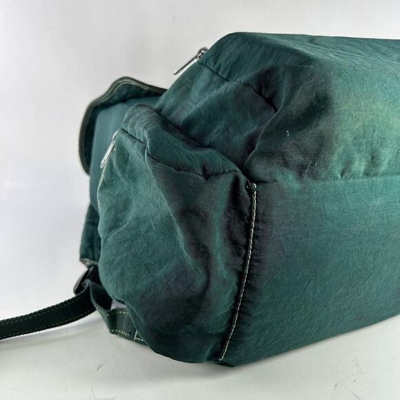 VTG Eddie Bauer Backpack Forest Green Classic Zipper Hiking Outdoor Casual Bag - Picture 8 of 12